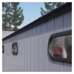 Jôbu Abri de jardin résine Polypropylène Gris 14m²
