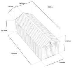 Jôbu Abri de jardin résine Polypropylène Gris 14m²