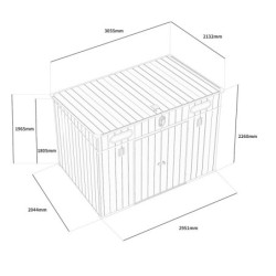 Jôbu Abri de jardin résine Polypropylène Gris 6.03m²