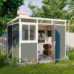 Everbox Abri de jardin résine PVC (Polychlorure de vinyle) Gris 6m²