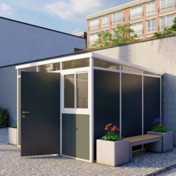 Everbox Abri de jardin résine PVC (polychlorure de vinyle) + XPS (polystyrène extrudé) Gris 9m²