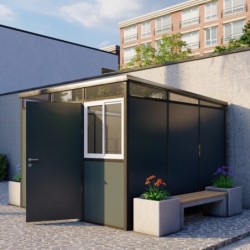 Everbox Abri de jardin résine PVC (polychlorure de vinyle) + XPS (polystyrène extrudé) Gris 9.06m²