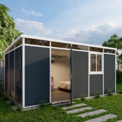 Everbox Abri de jardin résine PVC (polychlorure de vinyle) + XPS (polystyrène extrudé) Gris 15m²