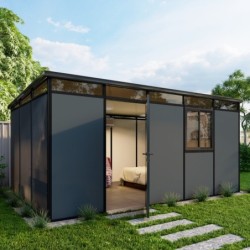 Everbox Abri de jardin résine PVC (polychlorure de vinyle) + XPS (polystyrène extrudé) Gris 15m²