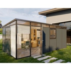 Everbox Abri de jardin résine PVC (polychlorure de vinyle) + XPS (polystyrène extrudé) Gris 18m²