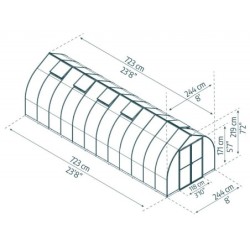 Canopia by Palram Serre de jardin en polycarbonate Gris 17.6m²