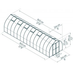 Canopia by Palram Serre de jardin en polycarbonate Gris 20.6m²