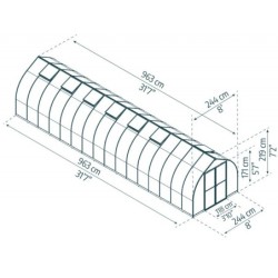 Canopia by Palram Serre de jardin en polycarbonate Gris 23.5m²