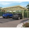 Cerland Carport double Bois massif Marron 30.9m²