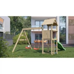 Chalet et Jardin Stations de jeux Bois massif Bois naturel 11m²