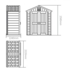 Jôbu Abri de jardin résine Polyéthylène Haute Densité (HDPE) Beige 2.75m²