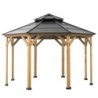 Sunjoy Tonnelles de jardin Bois massif Marron 15.60m²