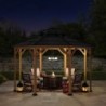 Sunjoy Tonnelles de jardin Bois massif Marron 15.60m²