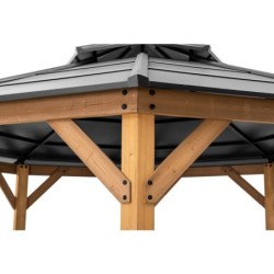 Sunjoy Tonnelles de jardin Bois massif Marron 15.60m²