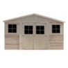 Timbela Abri de jardin bois 15 à 20 m² Bois massif Marron 20m²