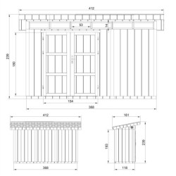 Timbela Abris de jardin en composite Composite Marron 4m²