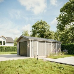 Timbela Garage bois Composite Marron 21m²