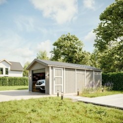 Timbela Garage bois Composite Marron 21m²