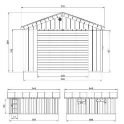 Timbela Garage bois Composite Marron 21m²