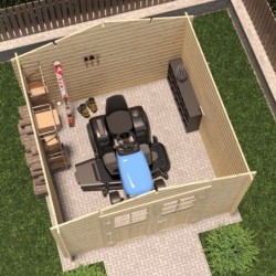 Cerland Abri de jardin bois 5 à 10 m² Bois massif Marron 8.8m²