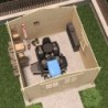Cerland Abri de jardin bois 5 à 10 m² Bois massif Marron 8.8m²