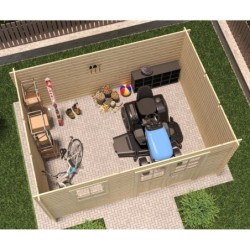 Cerland Abri de jardin bois 5 à 10 m² Bois massif Marron 9.9m²