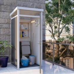 Everbox Abri de jardin résine PVC (polychlorure de vinyle) + XPS (polystyrène extrudé) Gris 1,1m²