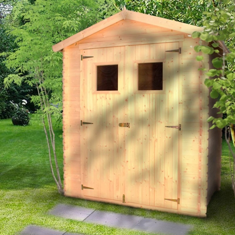 Timbela Abri de jardin bois moins de 5 m² Bois massif Marron 2m² Timbela Abri de jardin bois moins de 5 m² Bois massif Marron 2m²