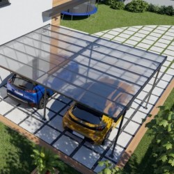 Carport Aluminium Gris 30m²