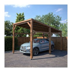 Cerland Carport Bois massif Marron 15.50m²
