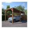 Cerland Carport Bois massif Marron 15.50m²