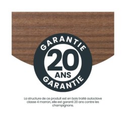 Cerland Carport Bois massif Marron 15.50m²