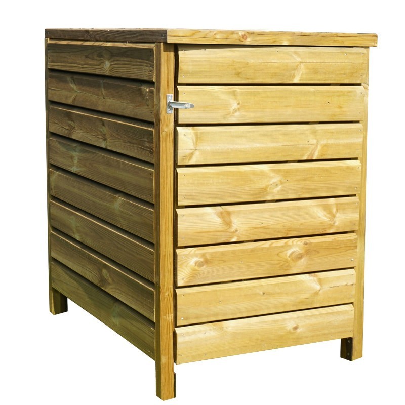 Cerland Cache-poubelles Bois massif Marron Cerland Cache-poubelles Bois massif Marron