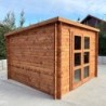 Gardy Shelter Abri de jardin bois 5 à 10 m² Bois massif Marron 9m²