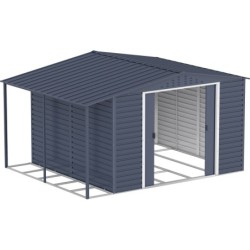 Duramax Abri de jardin métal Métal + 3 couches peinture Gris 9.75m²