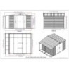 Duramax Abri de jardin métal Métal + 3 couches peinture Gris 9.75m²