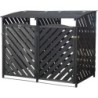 Arbour Coffre de jardin Bois massif Noir 1.32m²