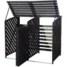 Arbour Coffre de jardin Bois massif Noir 1.32m²
