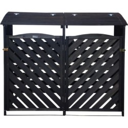 Arbour Coffre de jardin Bois massif Noir 1.32m²