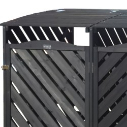 Arbour Coffre de jardin Bois massif Noir 1.32m²