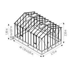 Lams Serre de jardin en verre Blanc 8.4m²