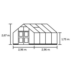 Juliana Serre de jardin en polycarbonate Gris 8.8m²