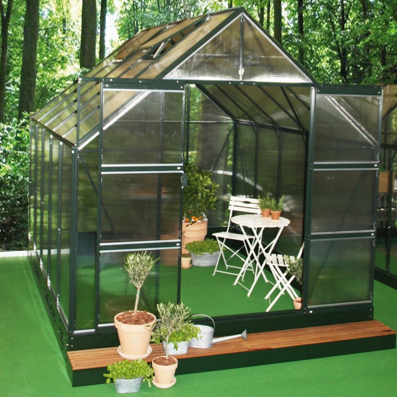 Halls Serre de jardin en polycarbonate Vert 8.3m² Halls Serre de jardin en polycarbonate Vert 8.3m²