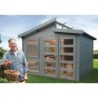 Solid Serre de jardin en polycarbonate Bois massif Marron 8.91m²
