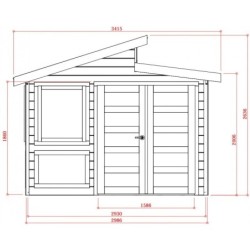 Solid Serre de jardin en polycarbonate Bois massif Marron 8.91m²