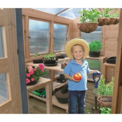 Solid Serre de jardin en polycarbonate Bois massif Marron 8.91m²