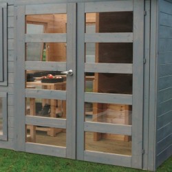 Solid Serre de jardin en polycarbonate Bois massif Marron 8.91m²