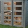 Solid Serre de jardin en polycarbonate Bois massif Marron 8.91m²