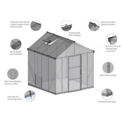Canopia by Palram Serre de jardin en polycarbonate Gris 5.9m²