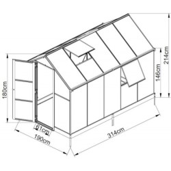 Westmann Serre de jardin en polycarbonate Blanc 6m²